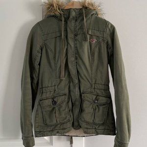 Hollister Fleeced Hooded Bomber Jacket - Size XS